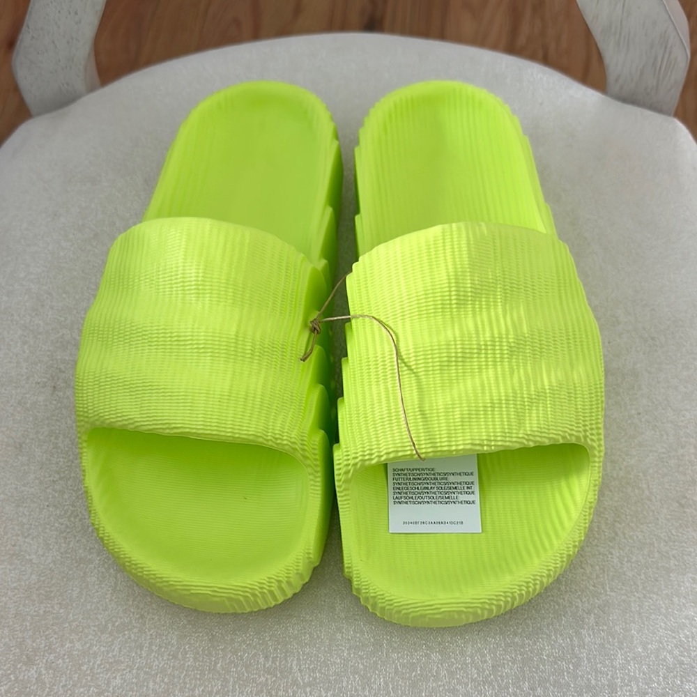 Adidas Adilette 22 Neon Yellow Slide Sandals